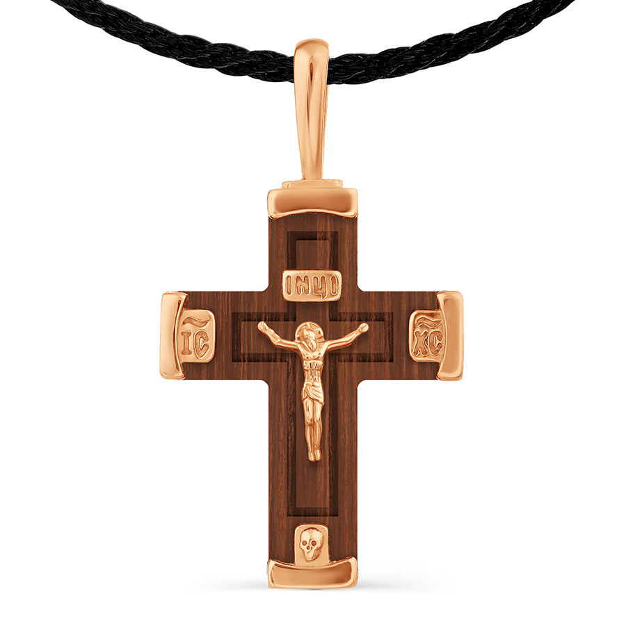 Деревянный крестик с золотом мужской