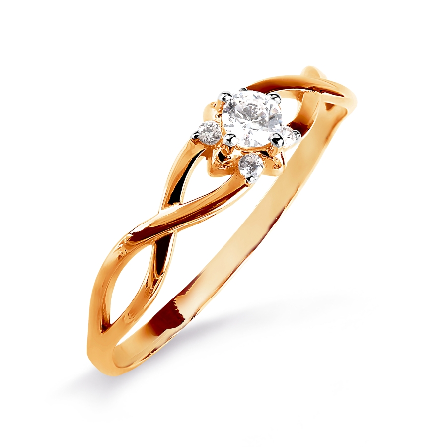 Кольцо, золото, фианит, т142014397