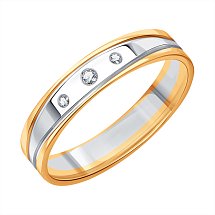 Кольцо обручальное с бриллиантами Каратов 10326747-1