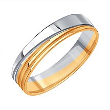 Кольцо обручальное из разных цветов золота Каратов 10326748-1
