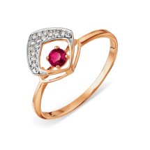 Кольцо с рубином и бриллиантами (Т146017909)
