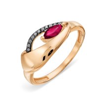 Кольцо с рубином и бриллиантами (арт. Т14101А704)