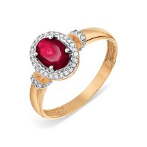 Кольцо с рубином и бриллиантами Каратов 9086298-1