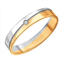 Кольцо обручальное с бриллиантом Каратов 10326745-1