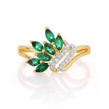 Кольцо с изумрудами и бриллиантами Каратов 6813471-2